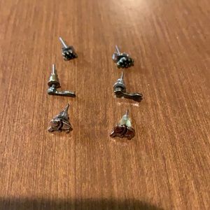 Bundle of boho earrings elephant, arrow, and chevron